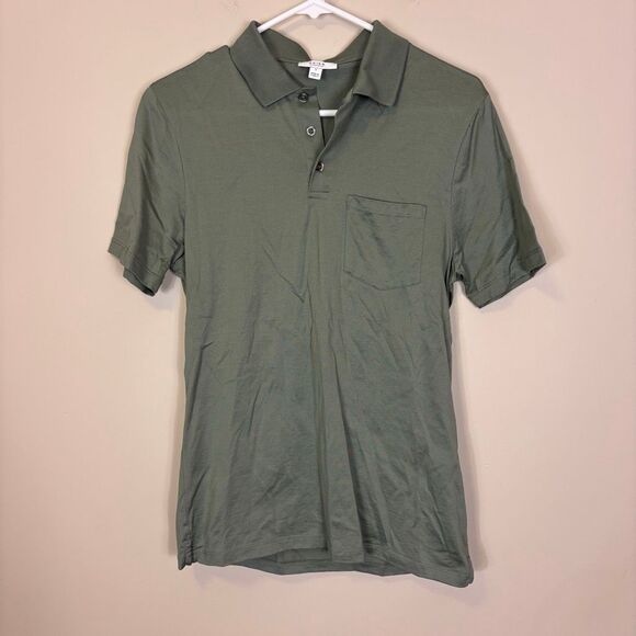 Reiss Men's Green Egyptian Cotton Collared Short Sleeve Polo Small - Picture 1 of 7